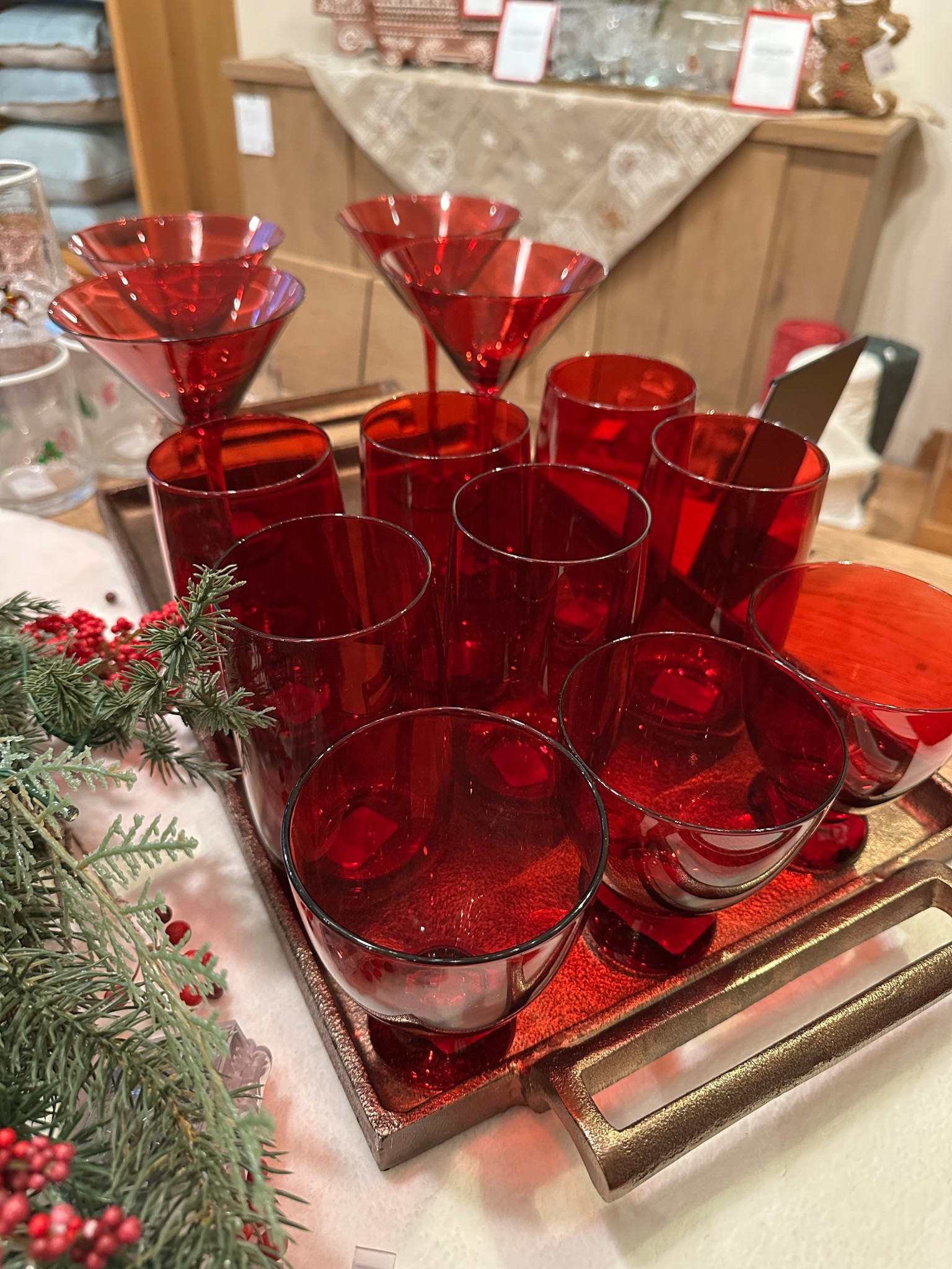 Get ready for Christmas with red glassware and tray spotted at the Pottery Barn store!

#LTKHome #LTKSeasonal #LTKHoliday
