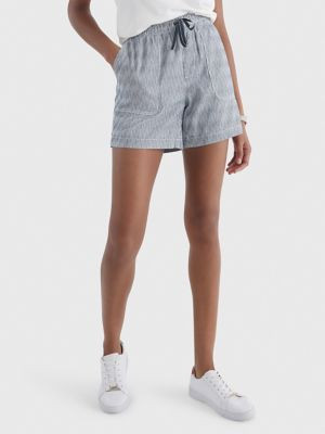 Tommy Hilfiger Women's Stripe Twill Short Blue/White - XS | Tommy Hilfiger (US)