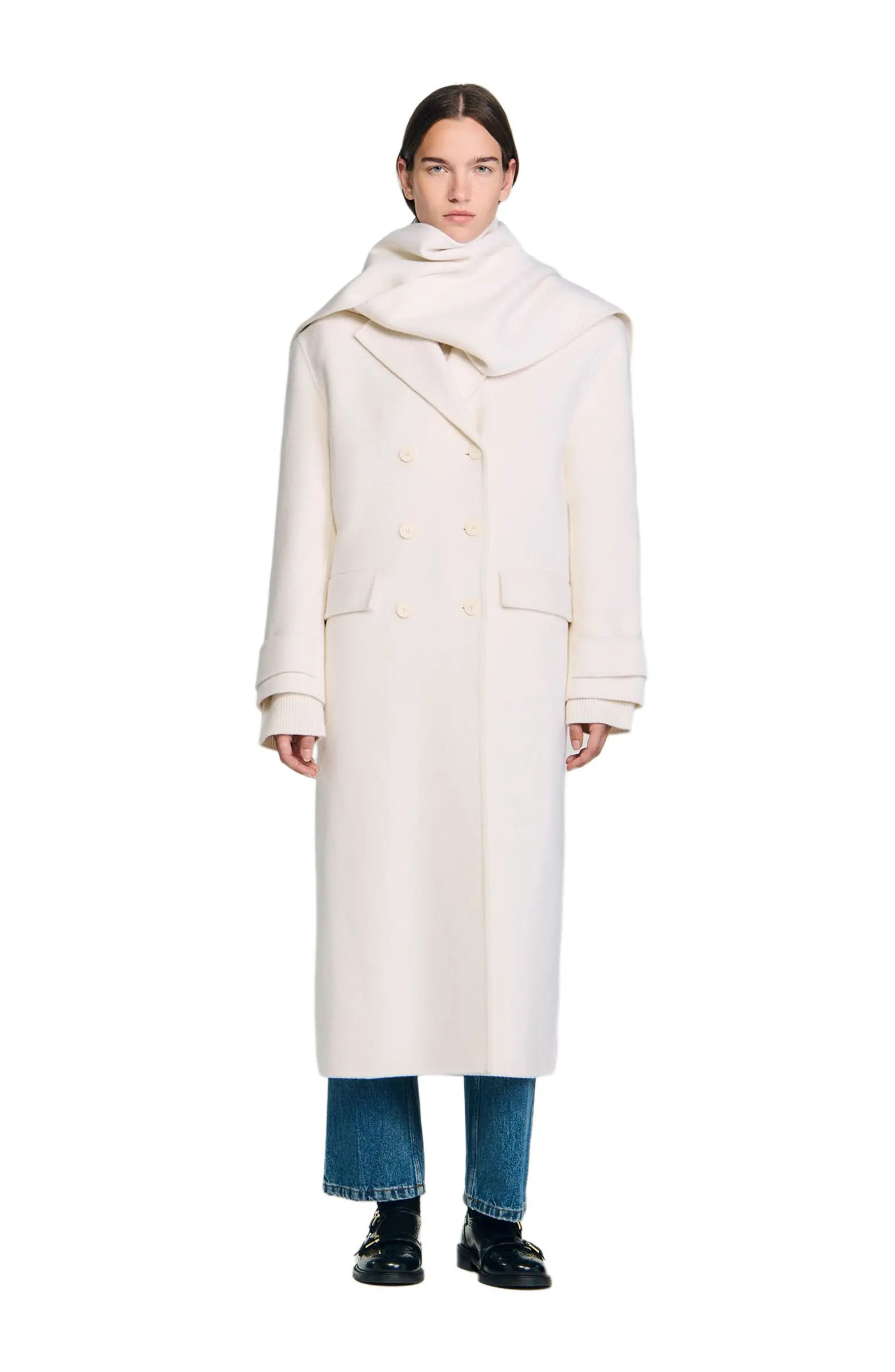 Oversized Wool Coat with removable scarf | Nordstrom