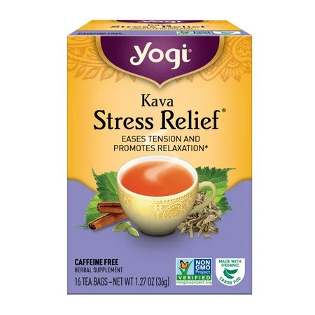 Yogi Tea Kava Stress Relief, Caffeine-Free Herbal Tea Bags, 16 Count | Walmart (US)