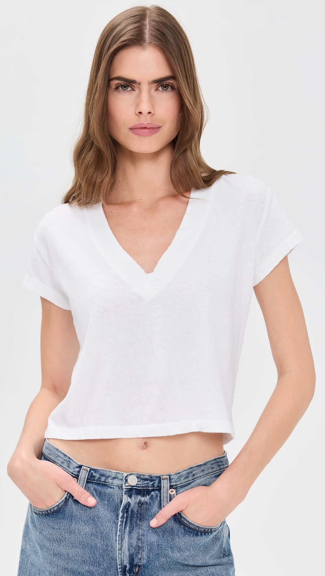 perfectwhitetee Alanis Recycled Cotton V Neck Tee | Shopbop | Shopbop
