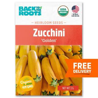 Organic Summer Squash 'Golden Zucchini' Heirloom Vegetable Seeds | The Home Depot