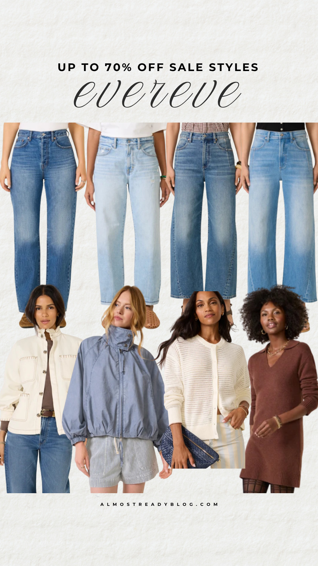 Evereve sale finds! Shop up to 70% off sale styles, including flattering jeans, cozy sweaters, chic jackets, and versatile fall wardrobe essentials!

Evereve sale finds, fall fashion deals, affordable fall outfits, wide leg jeans, cozy fall sweaters, chic fall jackets, casual fall outfits, fall wardrobe essentials, women's fashion sale, everyday outfit ideas 

 #LTKSaleAlert