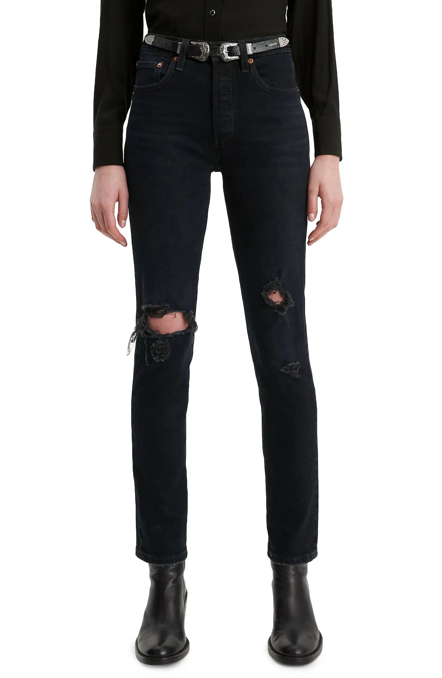501® Ripped High Waist Ankle Skinny Jeans | Nordstrom