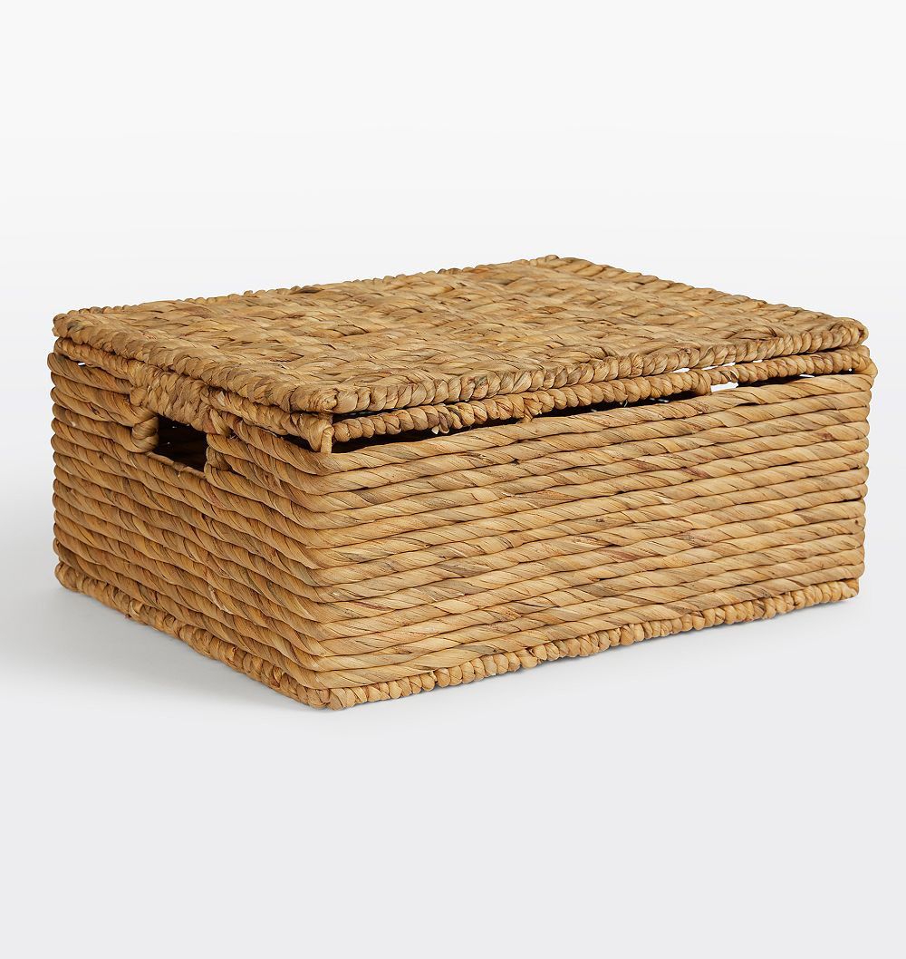 Stafford Woven Rectangle Basket, 15"" x 8"" x 20"", Natural | Rejuvenation