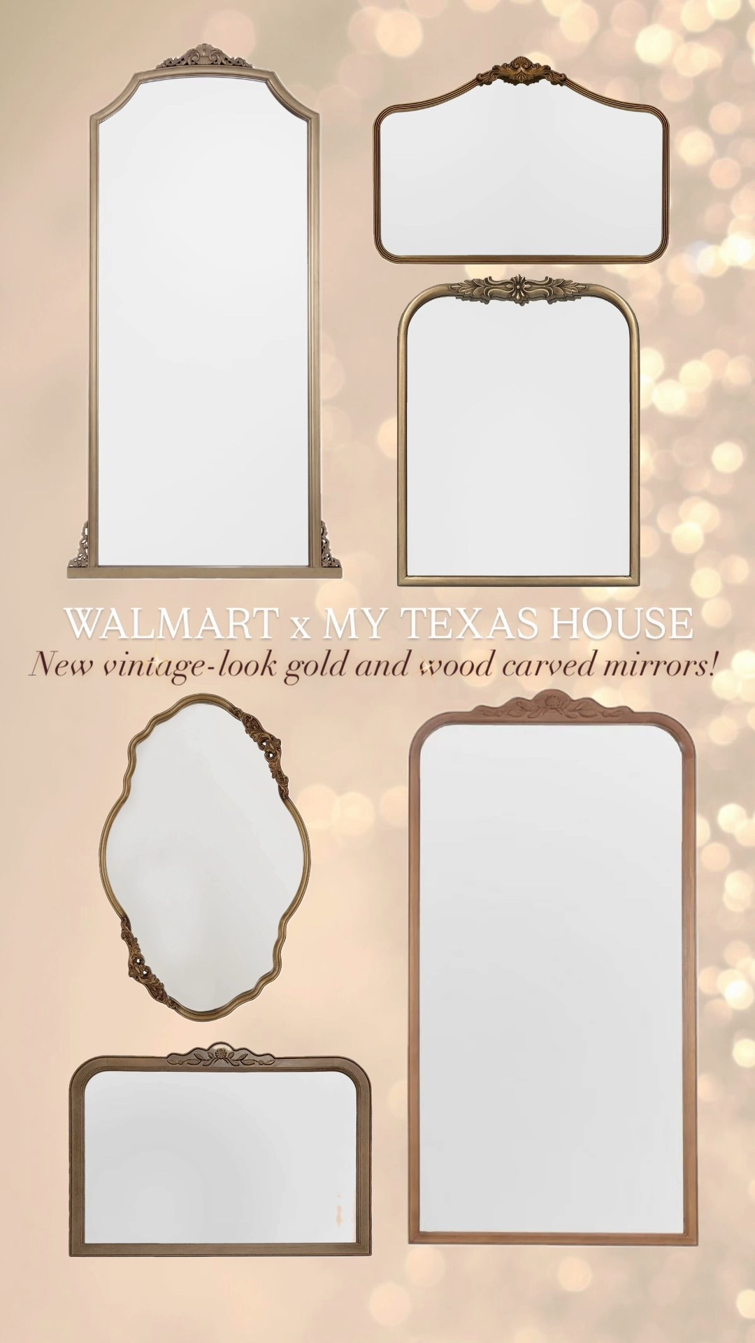 New vintage look gold ornate and wood carved mirrors! 

#LTKHome #LTKHoliday #LTKSeasonal