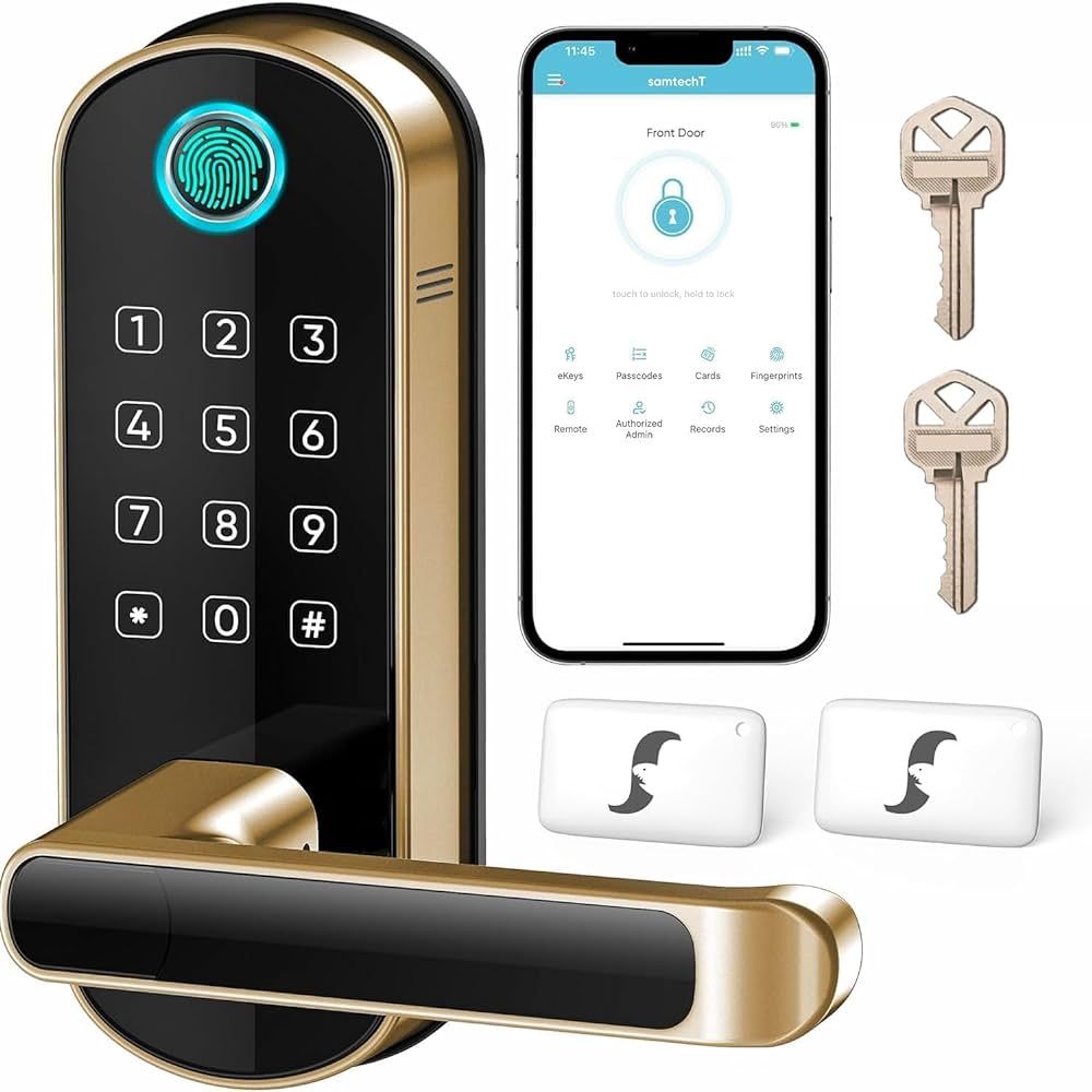 Smart Lock with Handle, Smart Electronic Door Lock with Handle, Digital Fingerprint Door Lock, Ke... | Amazon (US)
