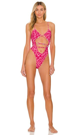Wild Side One Piece in Fuchsia Pink Smiles | Revolve Clothing (Global)