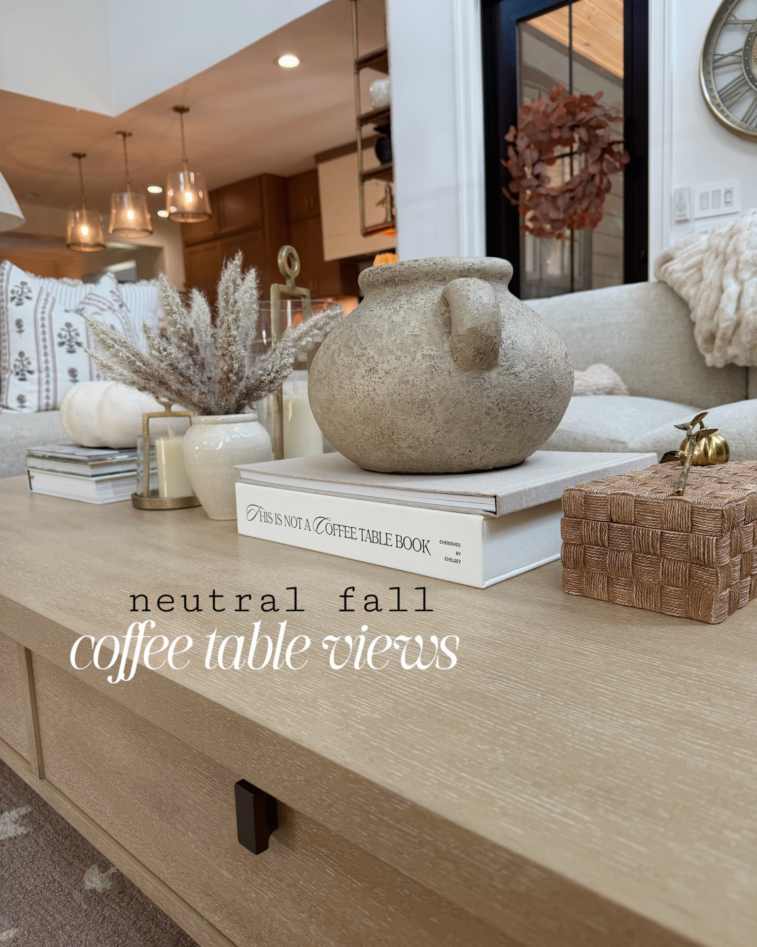 Fall living room coffee table views🫶🏼🍁🍂 very neutral b/c my built ins are pretty bold! Linked everything I could 😚 hope this gives some inspo! 

@Target @Pottery Barn @TJ Maxx / fall home styling / cozy / decorate with me / Holley Gabrielle

#LTKSeasonal #LTKHome