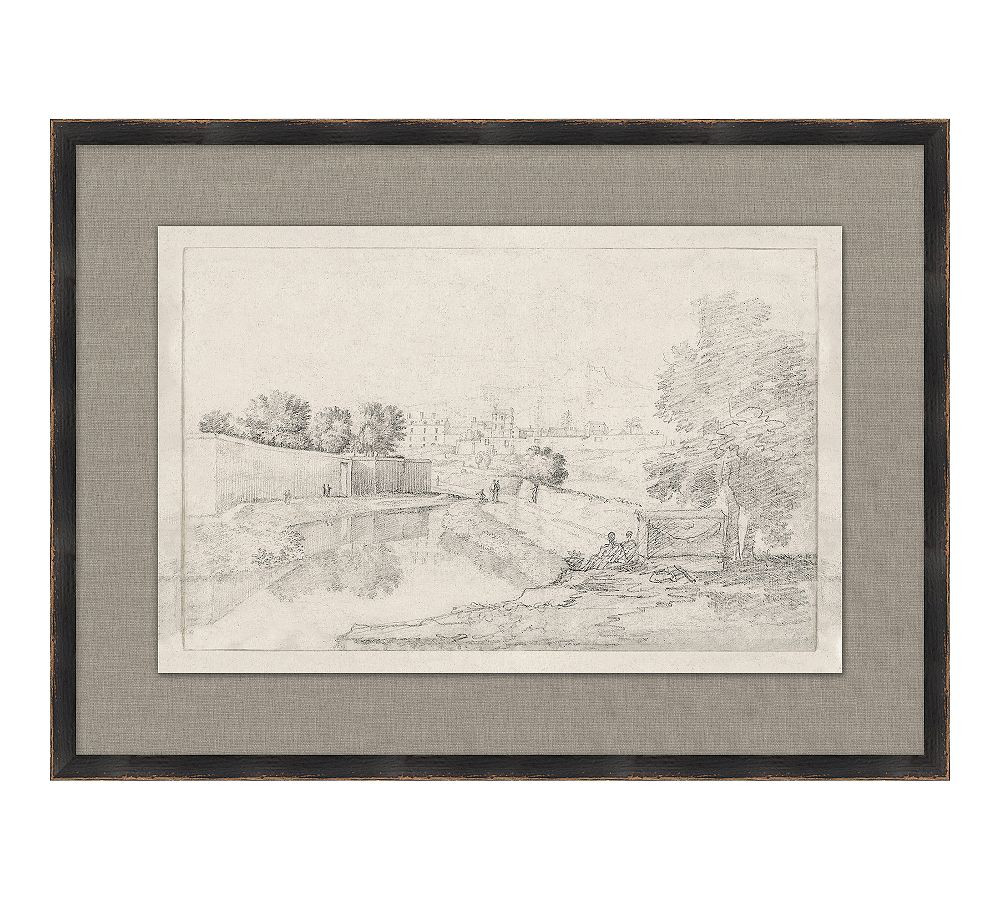 European Countryside Sketch Framed Print | Pottery Barn (US)
