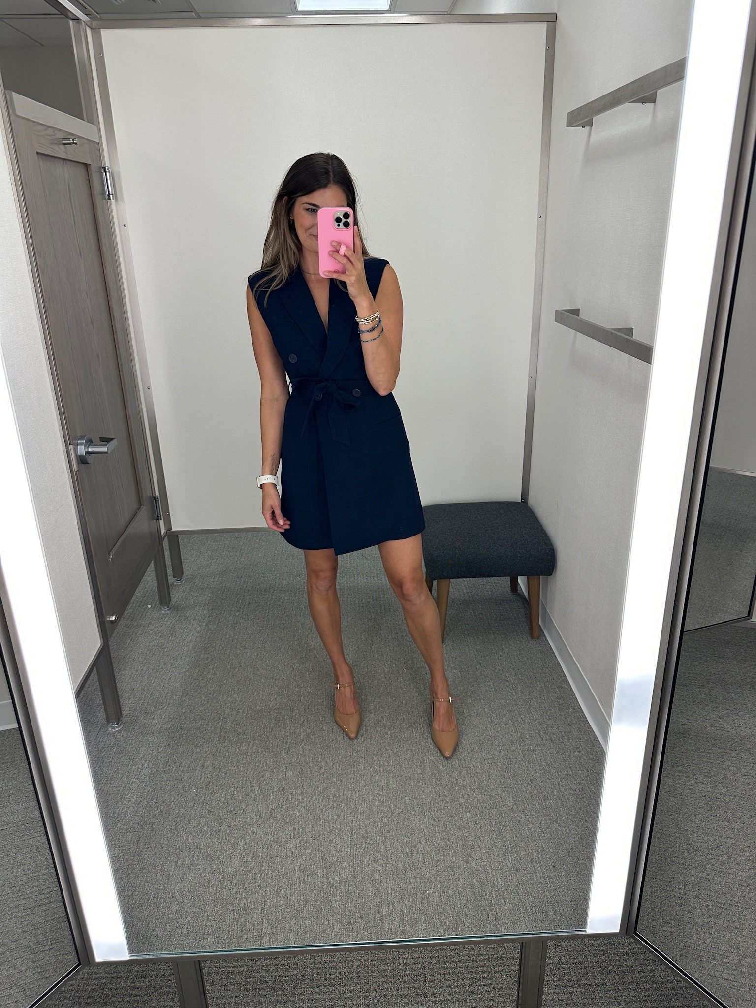 Love this navy dress on sale at Nordstrom! Great for work or a night out! 