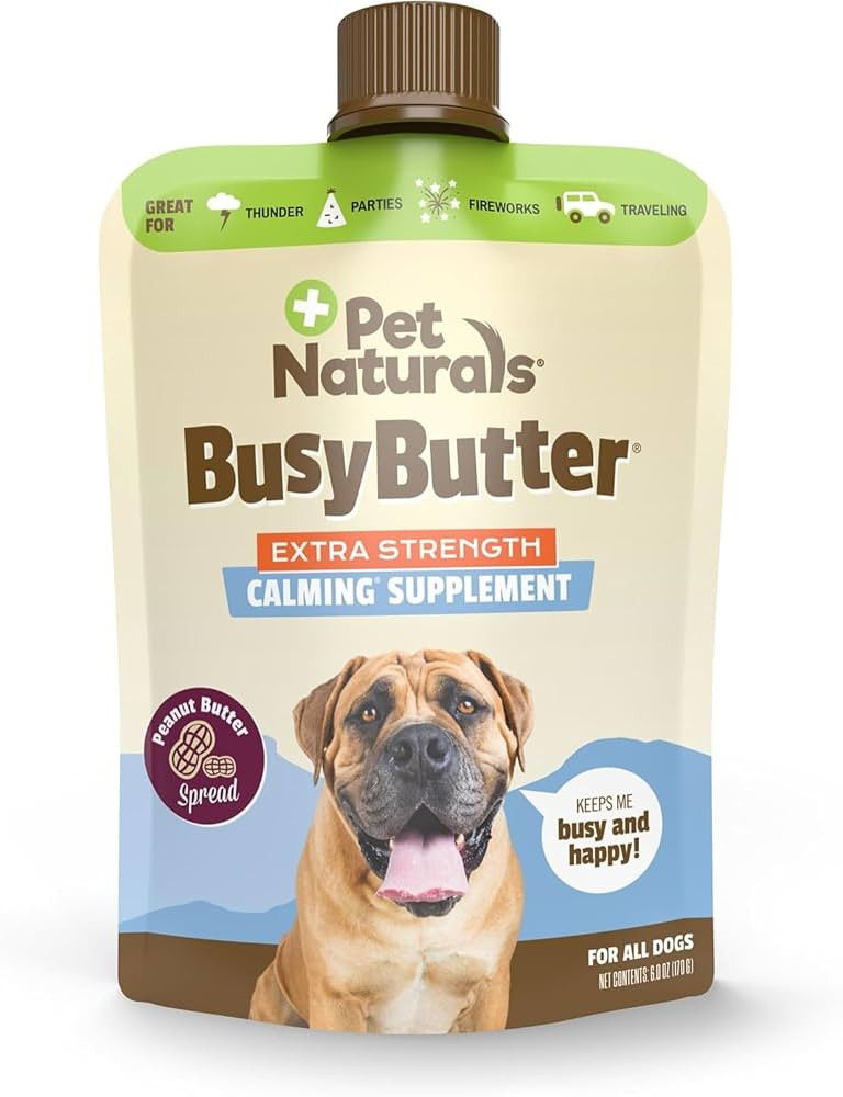 Pet Naturals BusyButter Extra Strength Calming Peanut Butter with Melatonin for Dogs, Easy-Squeez... | Amazon (US)