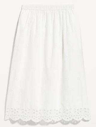 A-Line Eyelet Midi Skirt | Old Navy (US)