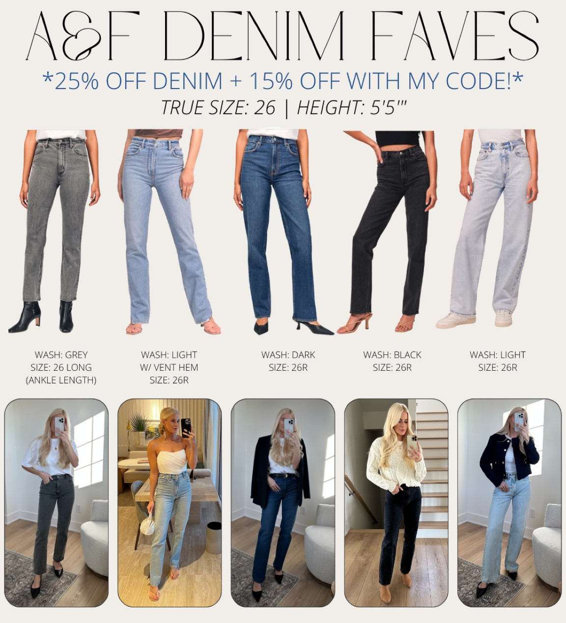 Abercrombie sale! Code AFKATHLEEN for extra 15% off!