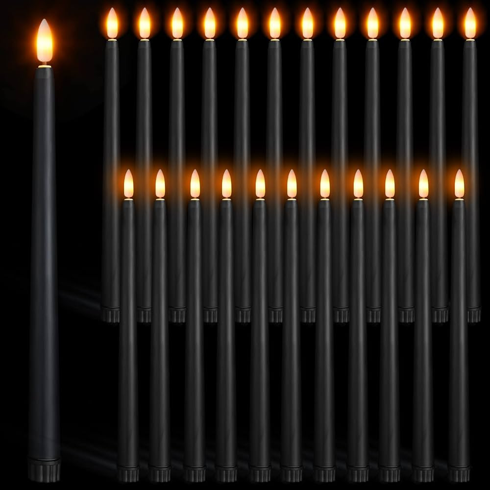 Macarrie 24 Packs Flameless Taper Candles Battery Operated Fake 11 Inch Long Candle Light LED Fla... | Amazon (US)