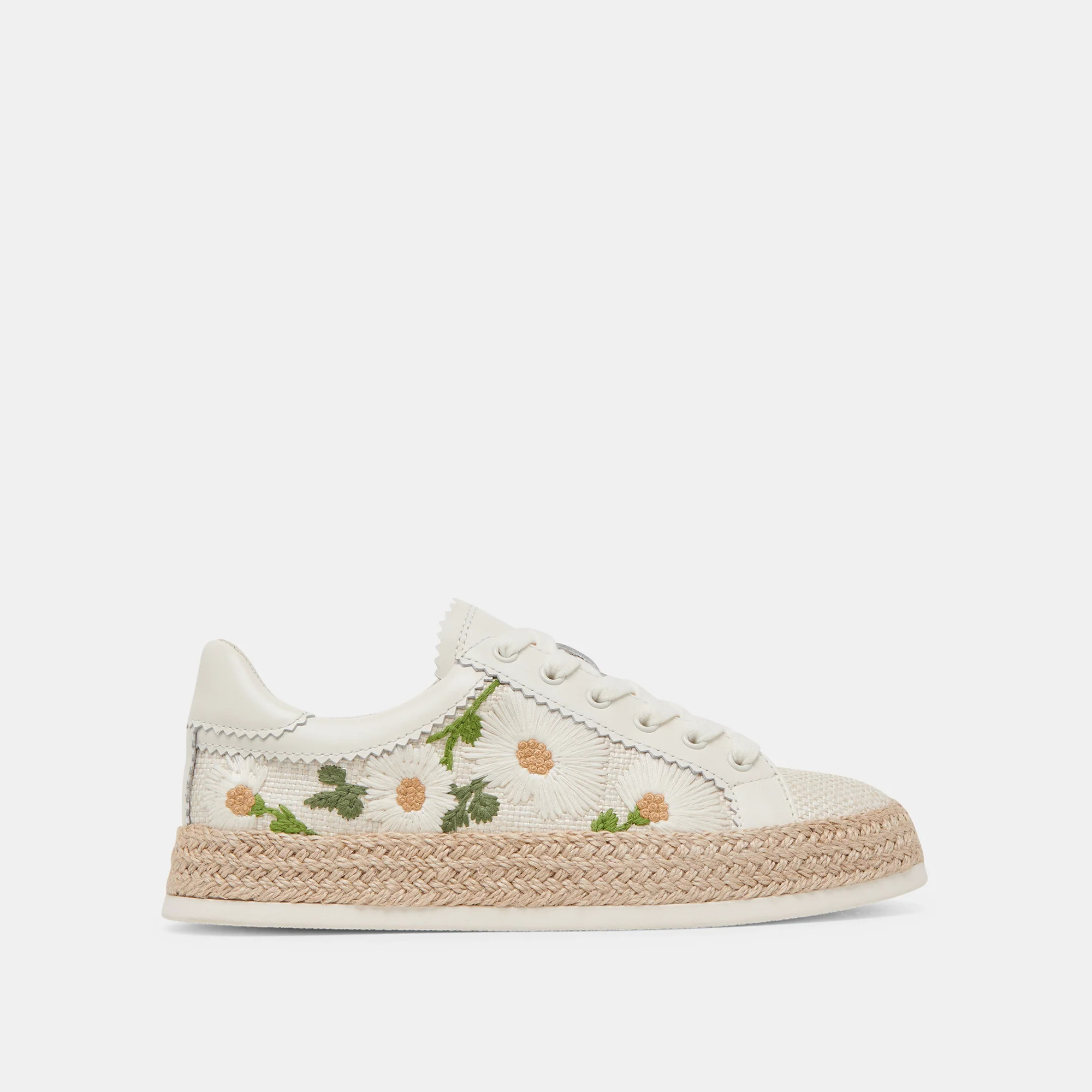 AZALIA SNEAKERS WHITE FLORAL RAFFIA | DolceVita.com