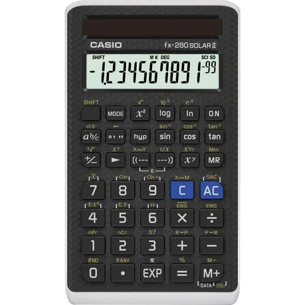Casio FX- 260 SOLAR II Scientific Calculator, LCD Display, Black - Walmart.com | Walmart (US)