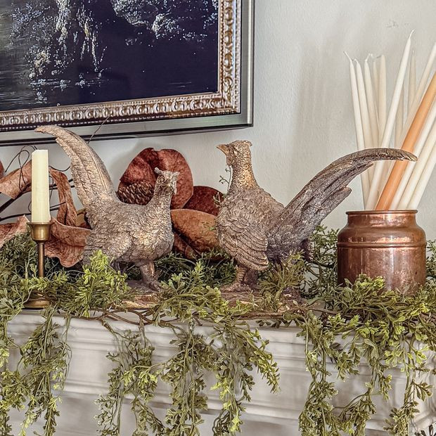 Decorative Pheasant Figurine Set of 2 | Antique Farm House