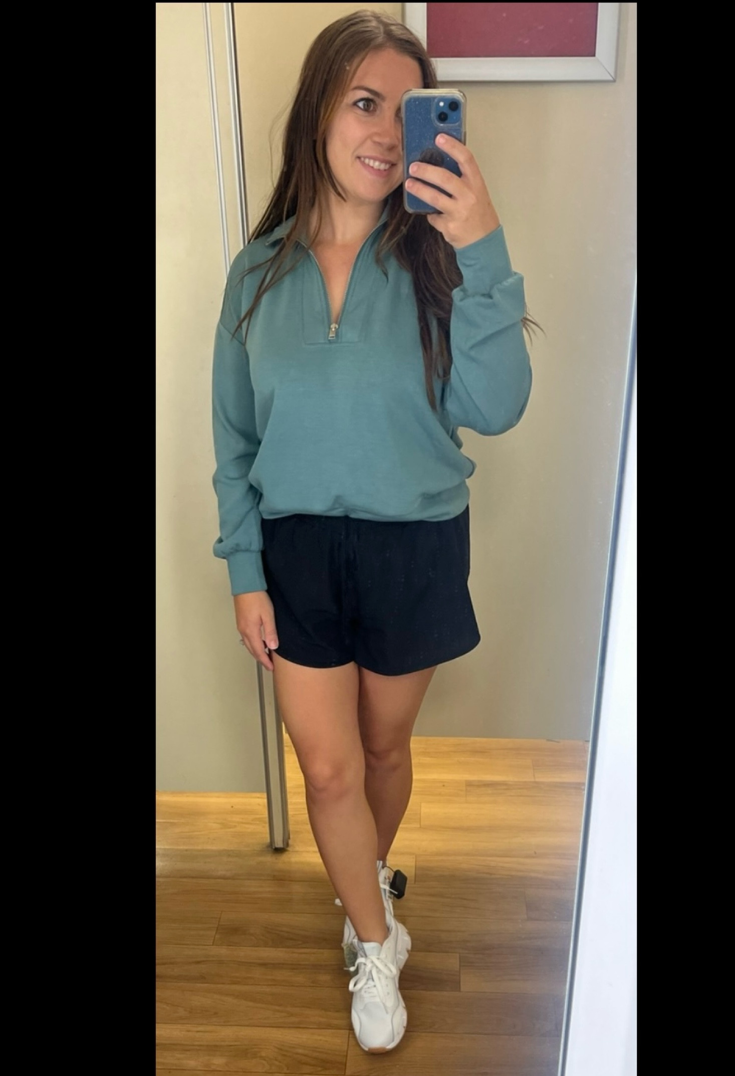 The quarter zip and shoes were  from TJ Maxx. Found the closest thing to this quarter zip as far as material goes,  but shoes are exact! 

#LTKSeasonal #LTKActive