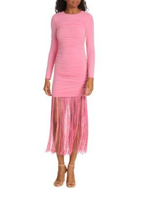 Alice + Olivia Katherina Fringe-Trim Mini Dress on SALE | Saks OFF 5TH | Saks Fifth Avenue OFF 5TH