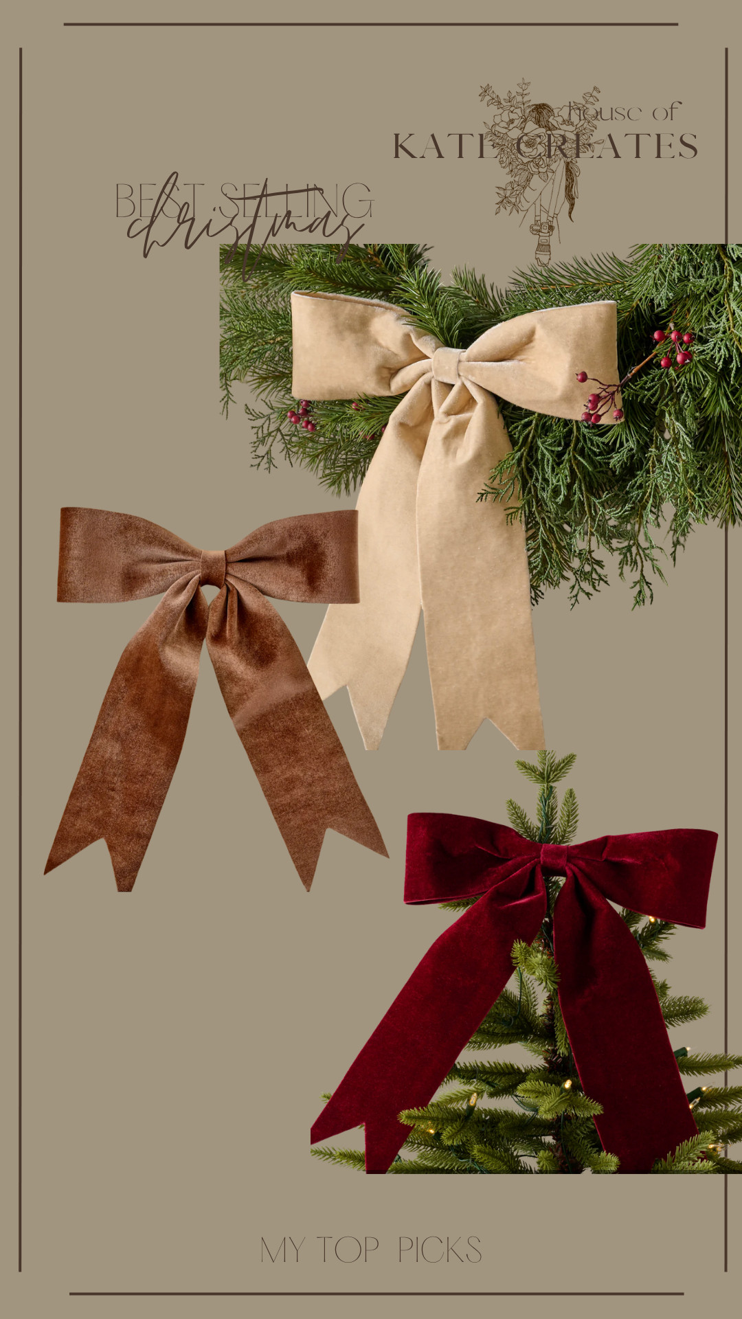 These are the perfect size bow for the top of your tree! not too huge or too small 

 #LTKHoliday #LTKSeasonal #LTKHome