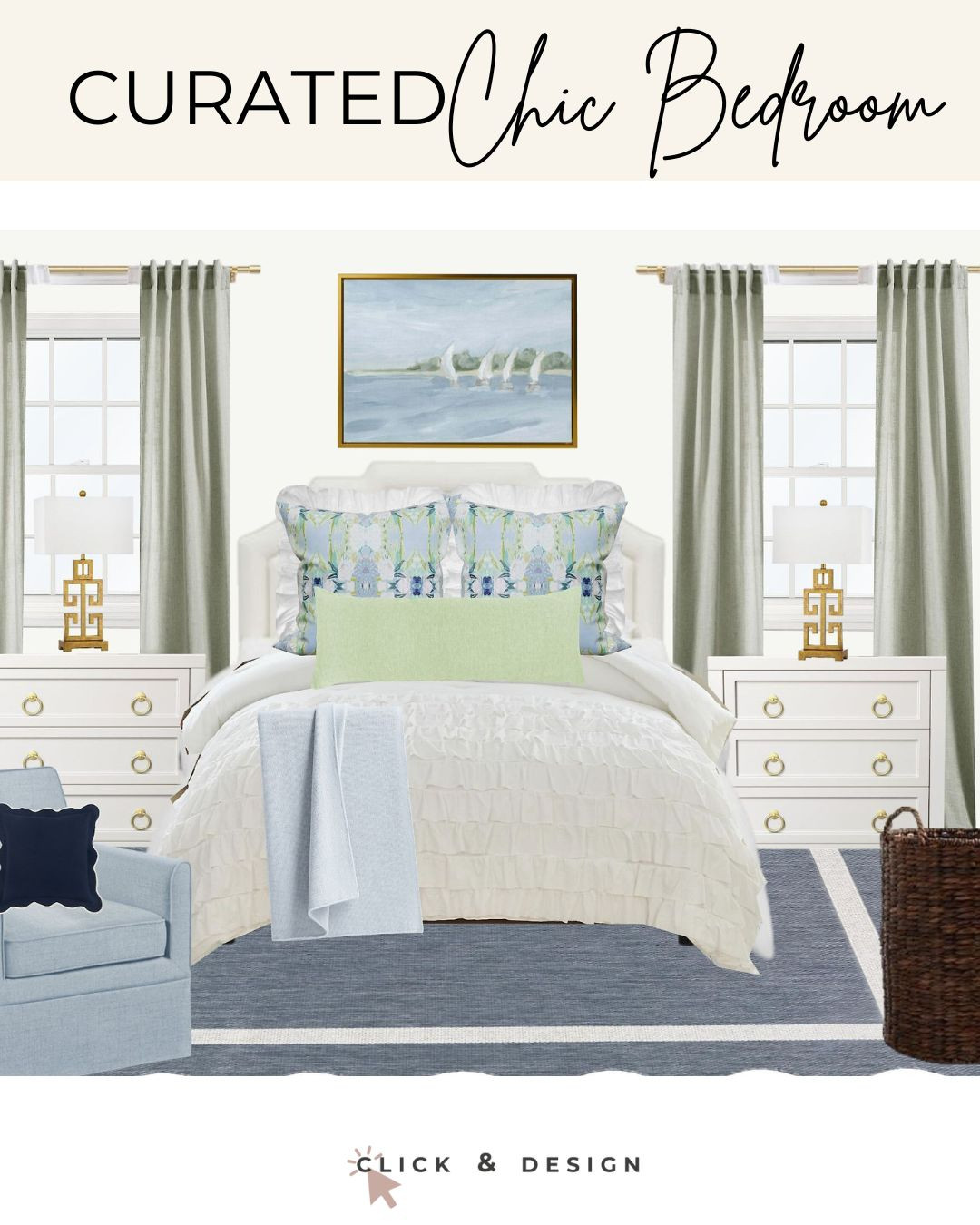 It's time for a refresh with a Green and Blue Chic hue in your bedroom.  

 #LTKHome