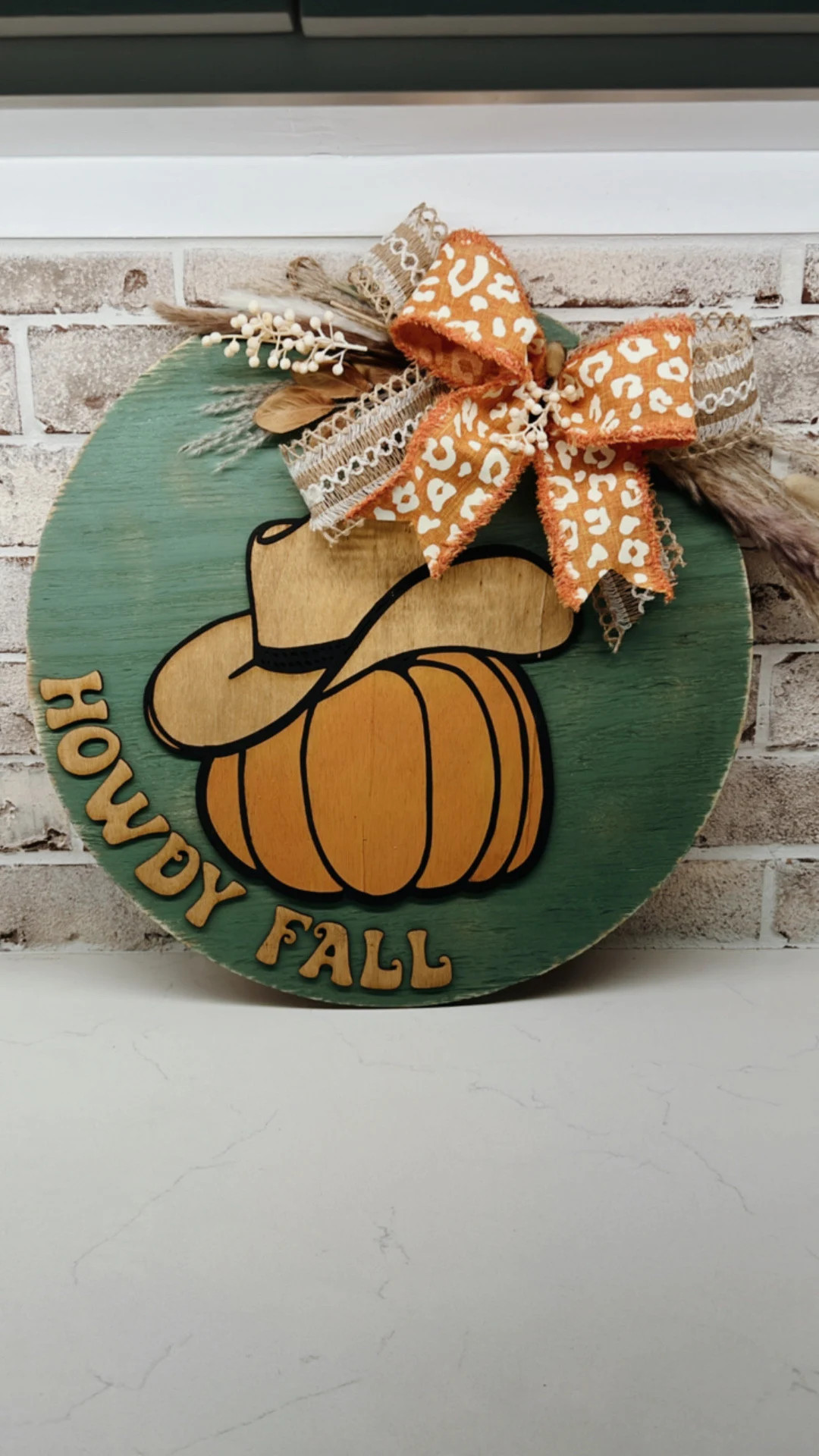 Howdy Fall Western Pumpkin Wall Decor 18 Round Welcome Door - Etsy | Etsy (US)