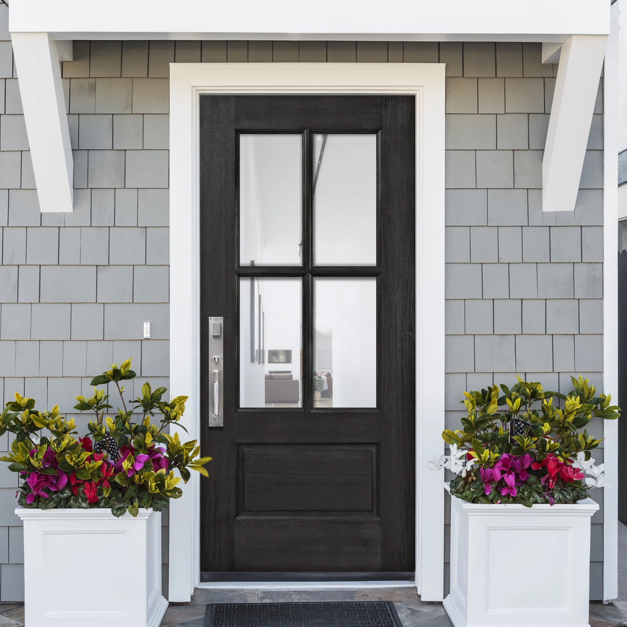 Knockety Quick Ship Stained Mahogany Prehung Front Entry Door & Reviews | Wayfair | Wayfair North America