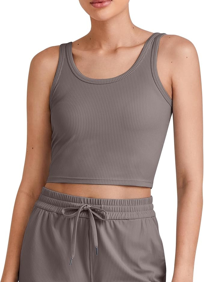 G4Free Workout Tank Tops for Women Slim Fitted U Neck Ribbed Athletic Gym Yoga Cropped Tanks Summ... | Amazon (US)