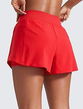 CRZ YOGA 2 in 1 Double Layer Running Shorts for Women 3" - High Waisted for Athletic Tennis Worko... | Amazon (US)