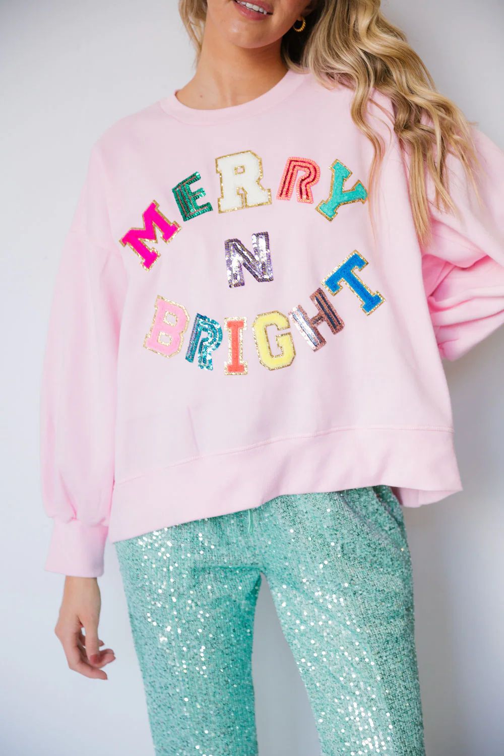 MERRY N BRIGHT LIGHT PINK PULLOVER | Judith March
