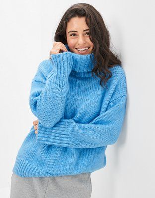 AE Oversized Turtleneck Sweater | American Eagle Outfitters (US & CA)