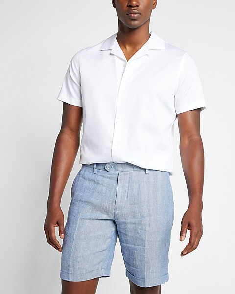 Herringbone Linen Tailored Shorts | Express