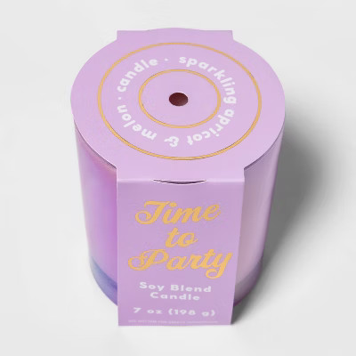 7oz Iridescent Glass Jar 'Time to Party' Sparkling Apricot and Melon Candle - Opalhouse™ | Target