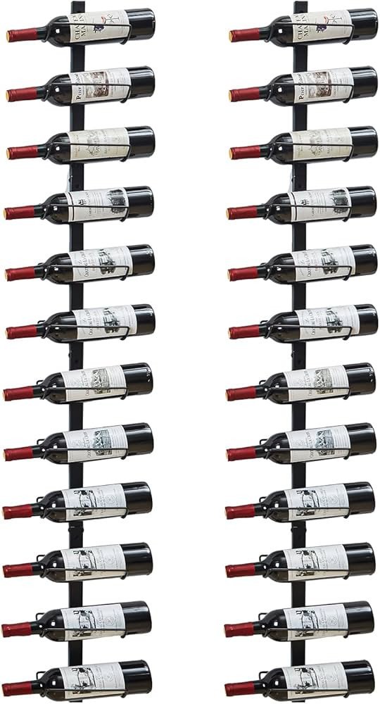 2 Pack 12 Bottle Wall Wine Rack for 24 Wine Bottles, DIY Detachable Wall Mount Wine Rack, Wine St... | Amazon (US)