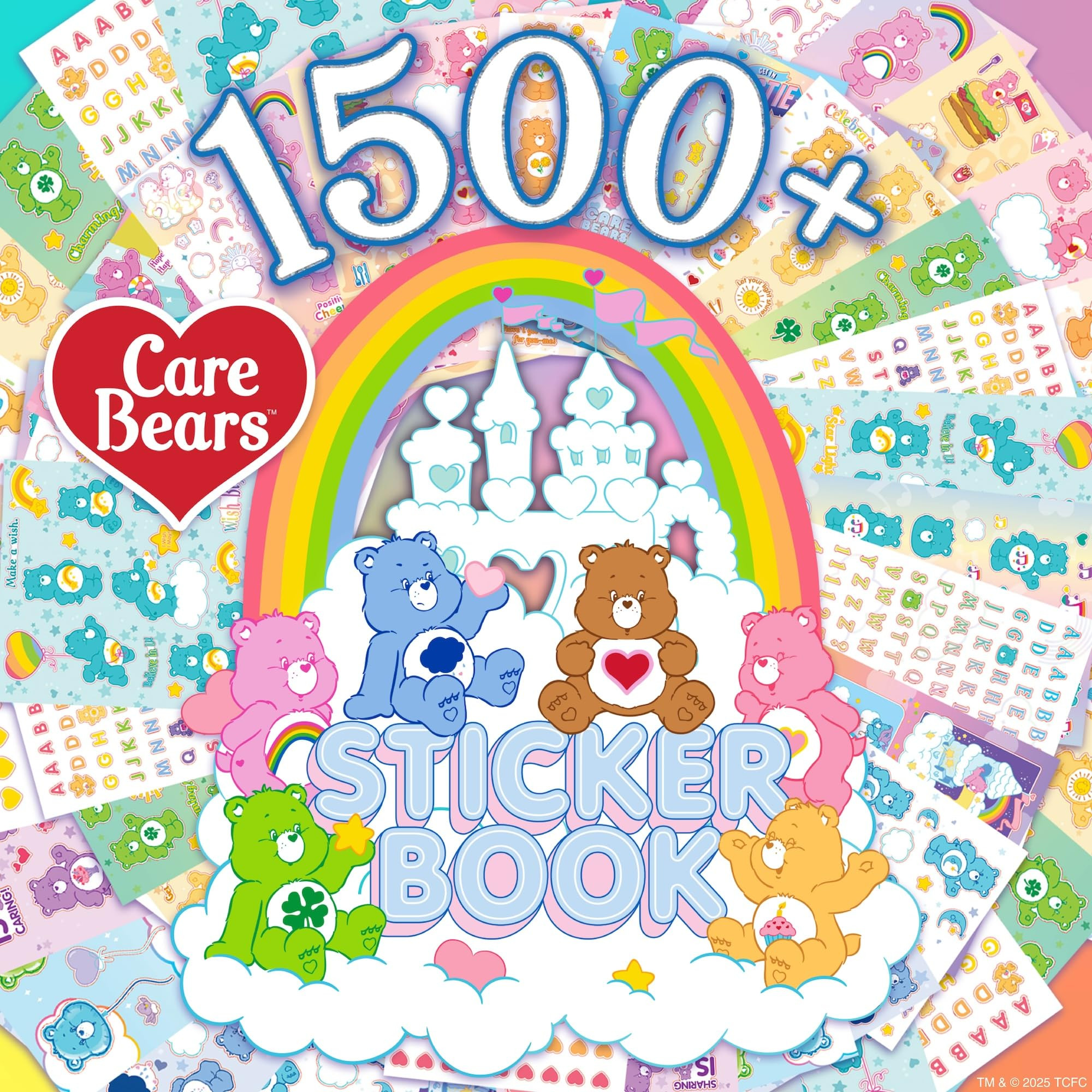 Care Bears Sticker Book, 1500 Cute Stickers for Scrapbooks, Planners, Features Letter, Laptops an... | Amazon (US)