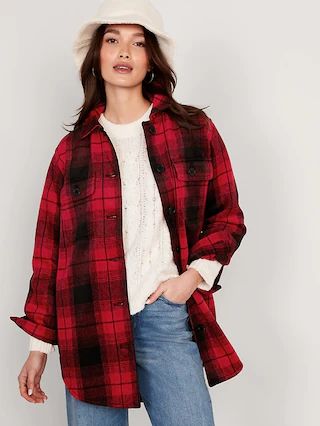 Plaid Soft-Brushed Utility Shacket for Women | Old Navy (US)