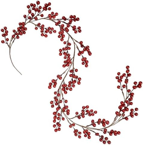 Greentime Christmas Red Berry Garland, Fake Red Berry for Indoor Outdoor Home Decoration for Wint... | Amazon (US)