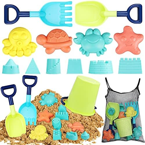 TOY Life Sand Toys for Kids - 14 Beach Toys Includes Beach Sand Bucket,2 Toy Shovel, Sand Castle&... | Amazon (US)