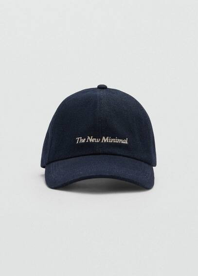 Embroidered message cap dark blue - Women - One size - MANGO | Mango (US/MX/AU)