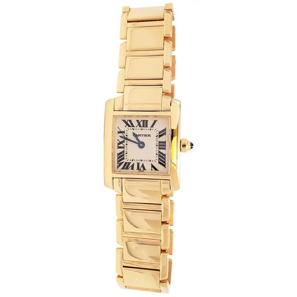 Cartier 'Tank Française' Yellow Gold Watch | 1stDibs