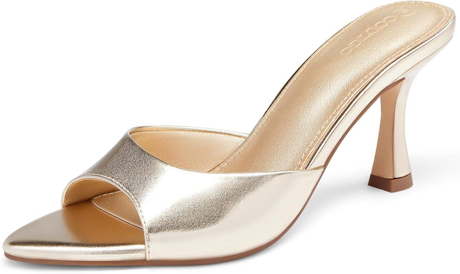 Coutgo Womens Heeled Mules Pointed Peep Toe High Heels Slip On Backless Mule Sandals Dress Shoes | Amazon (US)