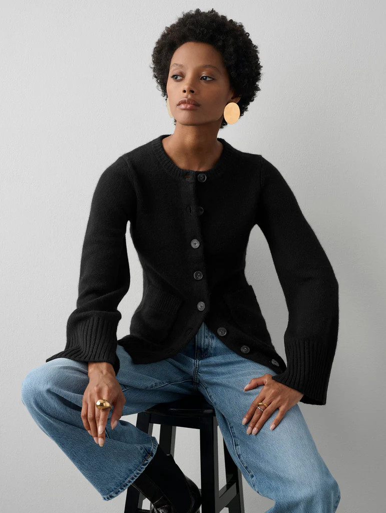 Cashmere Luxe Pocket Cardigan | White and Warren