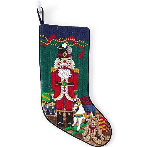 Lands' End Needlepoint Stockings Nostalgic Nutcracker One Size | Amazon (US)