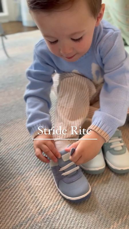 The @striderite sporty Sprout Sneakers are made with renewable and recycled materials and methods that conserve energy. They come in 4 colors and 3 widths (m, w, and xw)! William has the blue and sage colors.  #ad #StrideRiteStyle 
 
Stride Rite styles have the APMA (American Podiatric Medical Association) Seal of
Approval, which is granted to products that promote good foot health.
