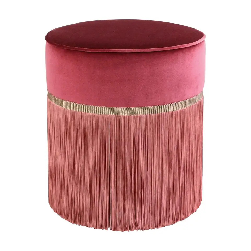 Decò Couture Geometric Pink Ottoman | 1stDibs