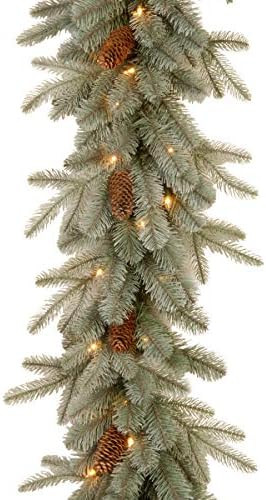 National Tree Company Pre-Lit 'Feel Real' Artificial Christmas Garland, Green, Arctic Spruce, Whi... | Amazon (US)