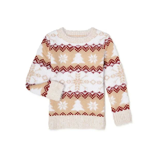 Holiday Time Girls’ Novelty Holiday Pullover Sweater, Sizes 4-18 & Plus - Walmart.com | Walmart (US)