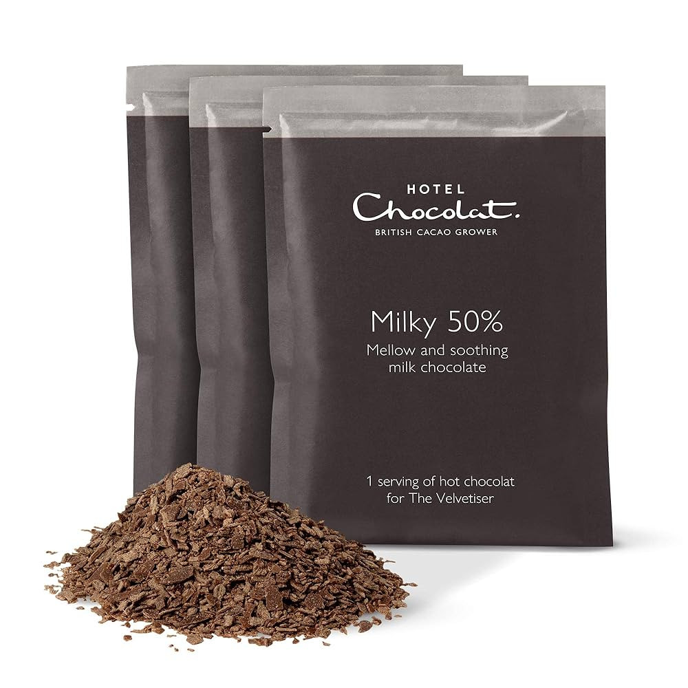 Hotel Chocolat Milky 50% Hot Chocolate Sachets - Luxury Chocolate Flakes - Pack of 20 Single-Serv... | Amazon (UK)