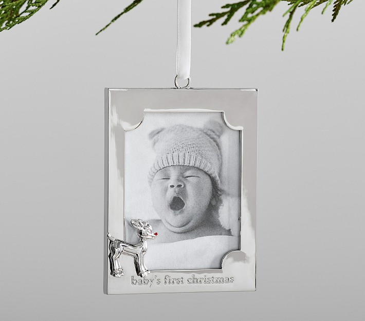 Rudolph® Baby's First Photo Frame Ornament | Pottery Barn Kids